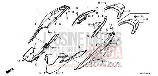 HOUSSE DE CARROSSERIE/POIGNEE ARRIERE (NSS125ADK) NSS125ADK de 2020